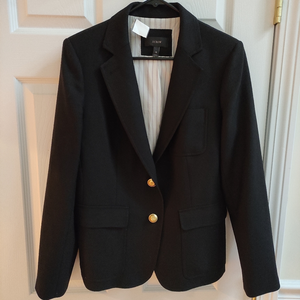 J Crew Rhodes blazer black wool women's 10